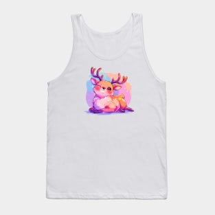 Happy young deer with vivid colors Tank Top